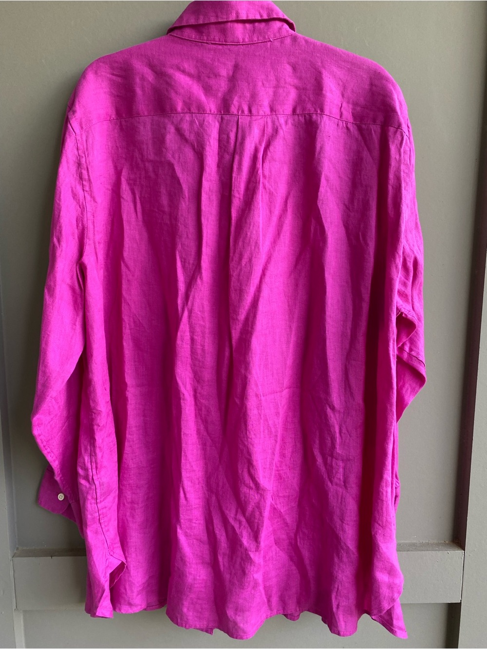 Lauren Ralph Lauren Linen Button-Down Shirt in Bright Fuchsia - 3X New with tags - Picture 2 of 9